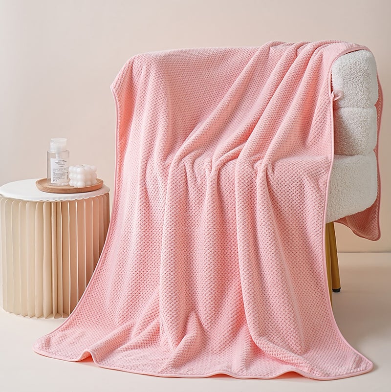 مناشف استحمام من الألياف الدقيقة، 90 × 170 سم، مجموعة من 2، ناعمة جدًا، ماصة للغاية، تجف سريعًا، متعددة الاستخدامات (وردي وخاكي) - Image 3